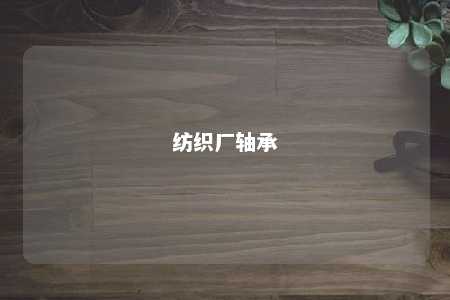 纺织厂轴承 
